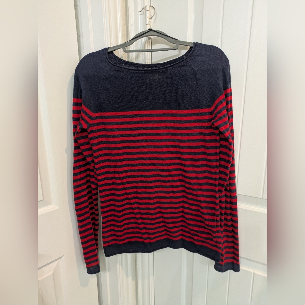Navy and Red Striped H&M Sweater